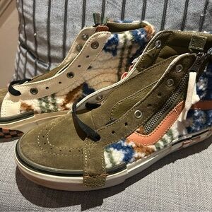 Vans SK8 Hi Reissue Cap Mixed Textile Military Olive Men's Skate Shoes Size 8.0